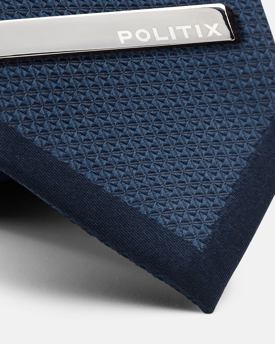 Silk Texture Panel Tie + Tie Pin, Navy, hi-res